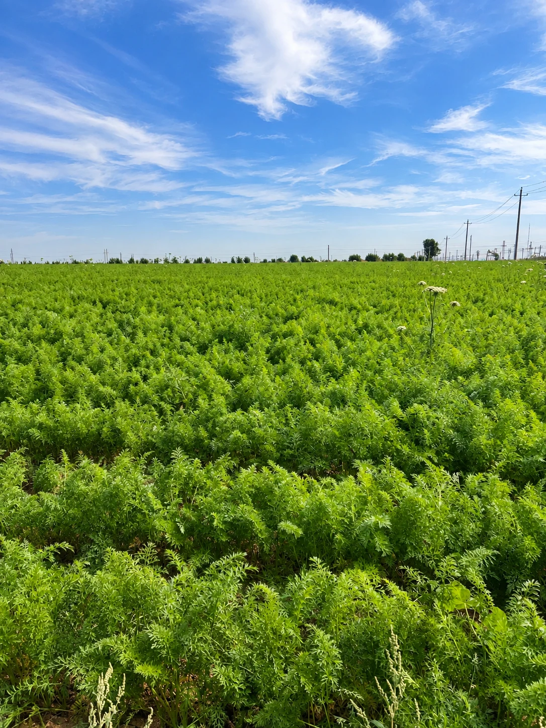Company-supplied retouched photograph of vegetable fields