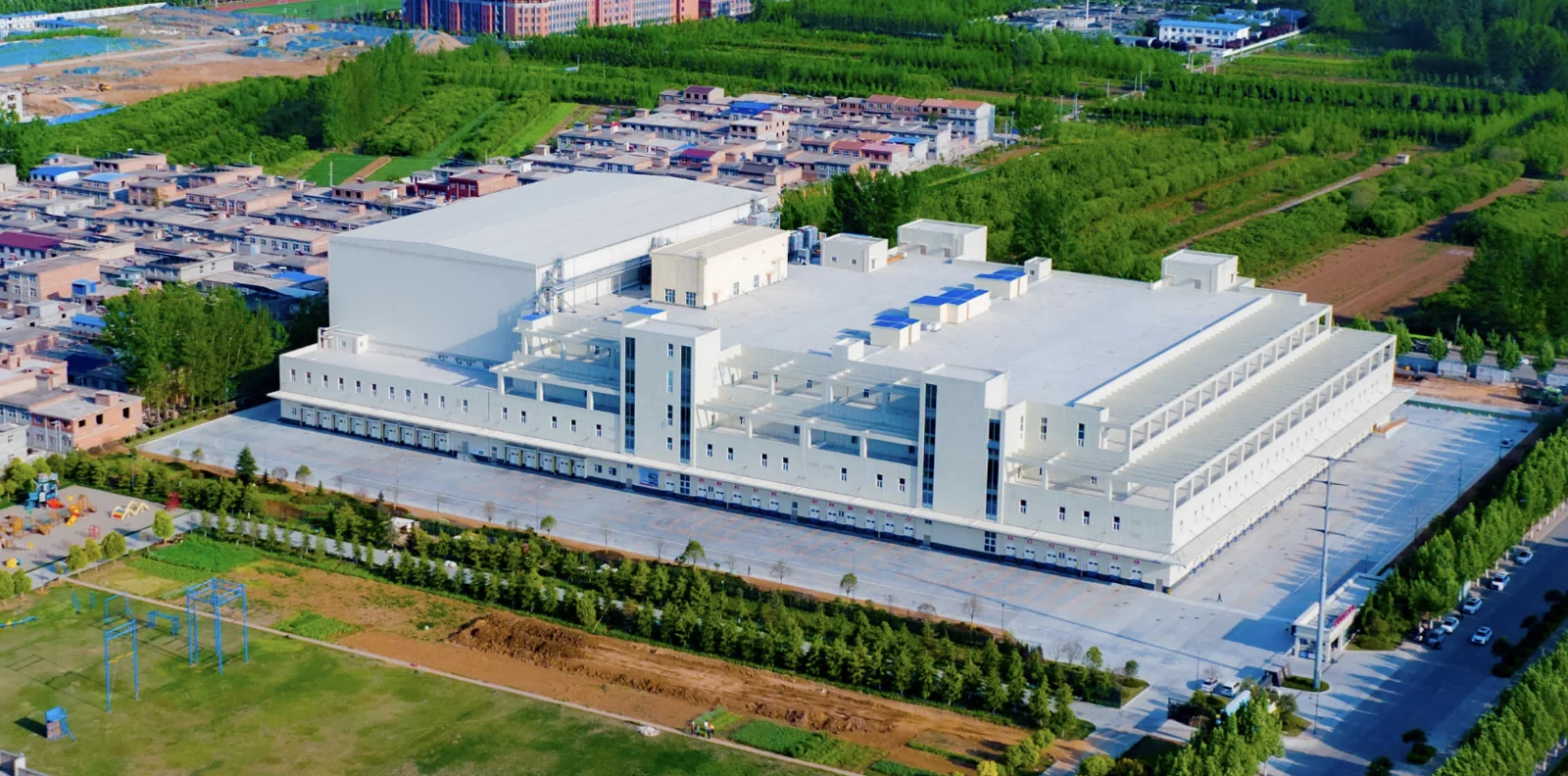 Aerial view of DA NO supply network cold-chain facility