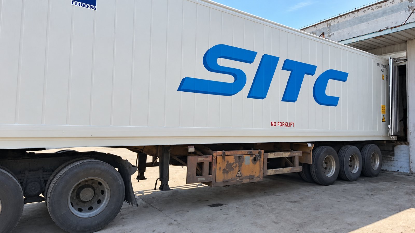 Supplied photograph of a refrigerated container truck